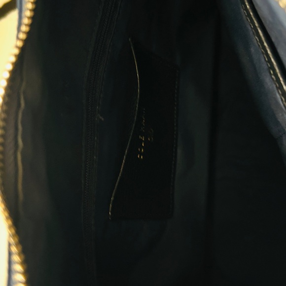 Cole Haan Navy Blue Textured Leather Hobo Shoulder Bag - Picture 6 of 6